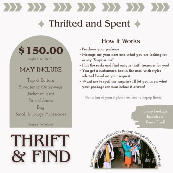 THRIFT AND FIND: THRIFTED AND SPENT $150.00 eight to ten items - Picture 1 of 4